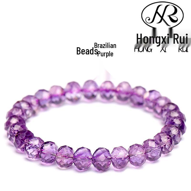 Brazilian Amethyst Faceted Disc Beads Bracelet
