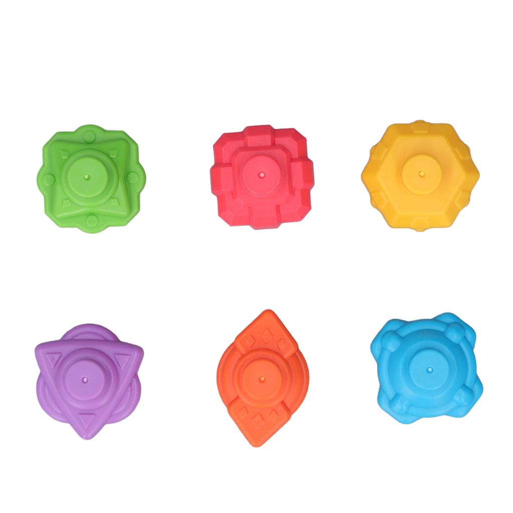 Baby Shape Sorter Set 6 Colorful Blocks Elastic Bands Educational Shape Sorter Sensory Toy
