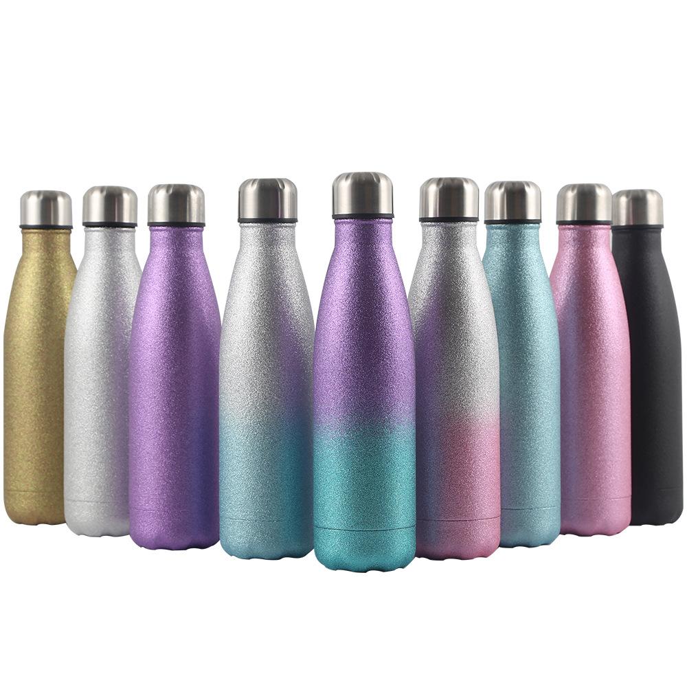 Steel Sports Bottle Glitter Paint Coke Bottle Thermos Flask Drinking Cup Supports One Piece Printing Durable Durable Useful