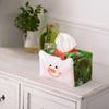 Foldable Festival Tissue Holder With Multiple Santa Patterns Durable Storage Solution For Seasonal Table Setting