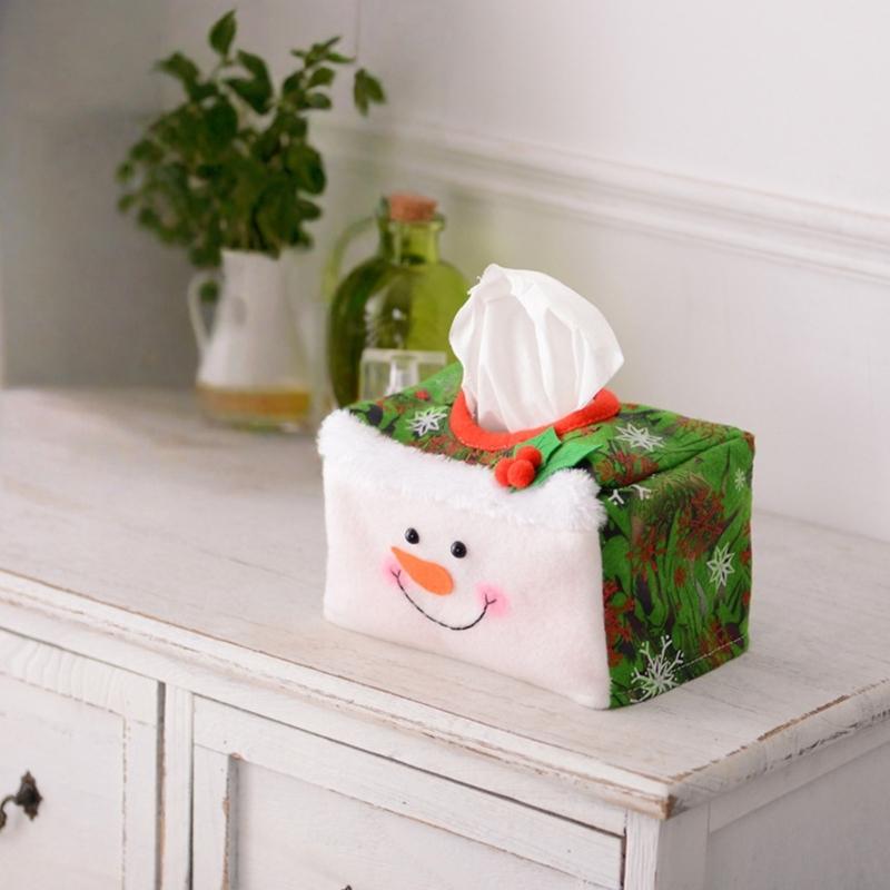 Foldable Festival Tissue Holder With Multiple Santa Patterns Durable Storage Solution For Seasonal Table Setting