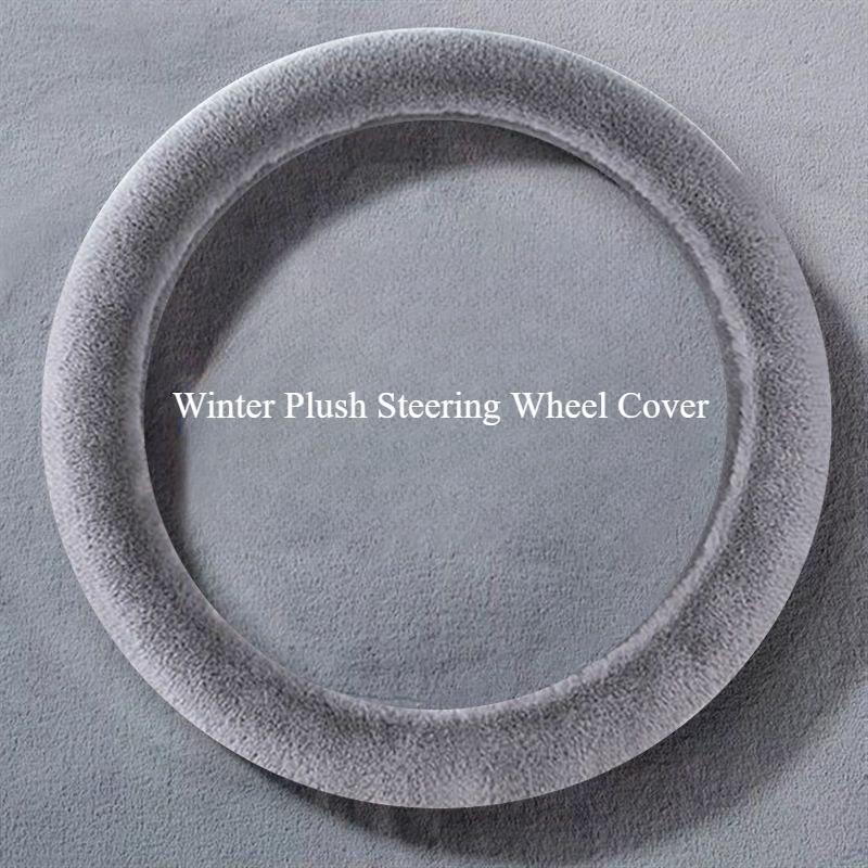 Winter Short Plush Car Steering Wheel Cover Super Tactile Warm Handle Universal Anti-Slip Sweatproof for Men And Women