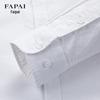 FAPAI Men's 100% Cotton Oxford Solid Long Sleeve Casual Shirt