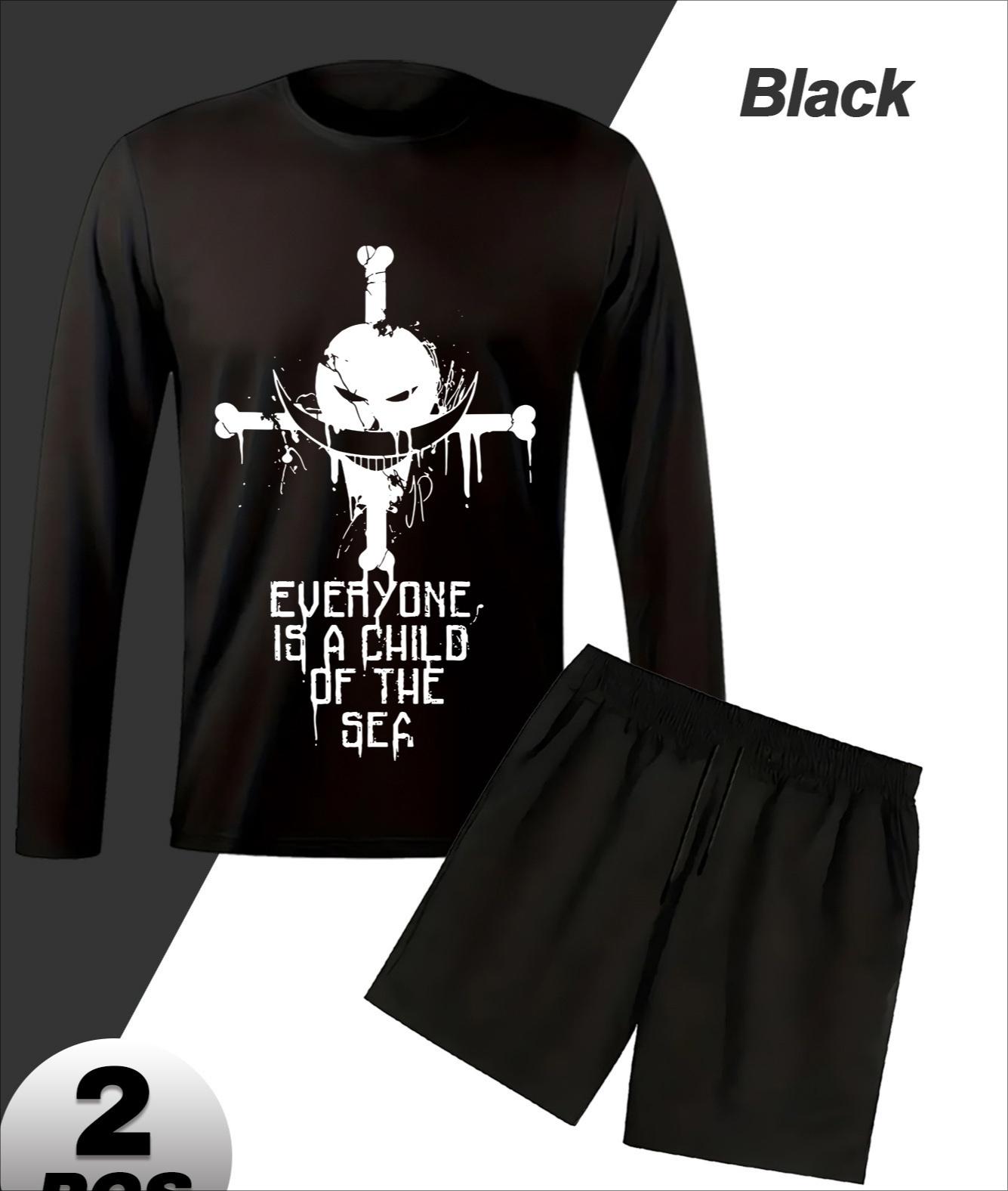 

Long Sleeve Shorts Loungewear, Warm for Cold Mornings L чорний