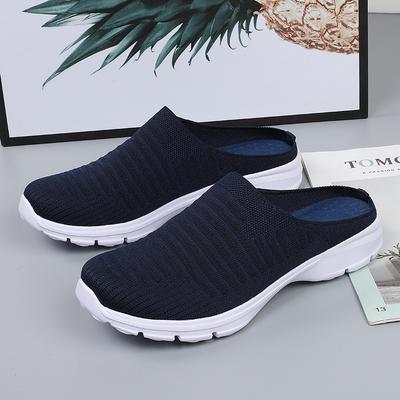 Sapatos Unissex Verão Baotou Meio Chinelo Malha Respirável Tênis Casuais para Homens Mulheres Leves Flats para Caminhada Chinelos Esportivos para Casal