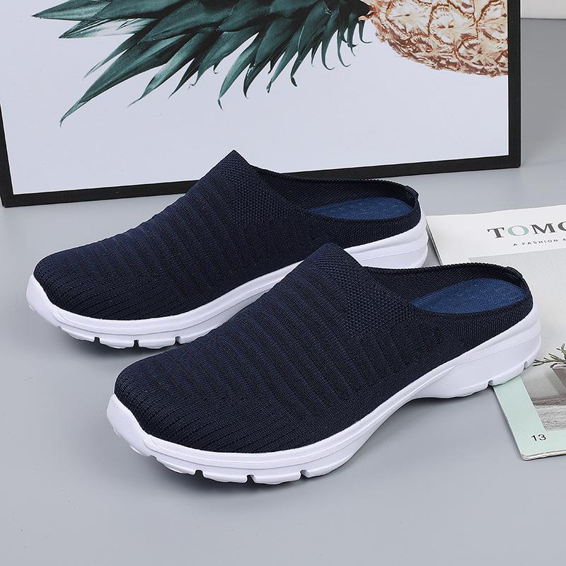 Fashion Unisex Shoes Summer Baotou Half Slippers Mesh Breathable Casual Sneakers for Men Women Light Walking Flats Couple Sport Slippers