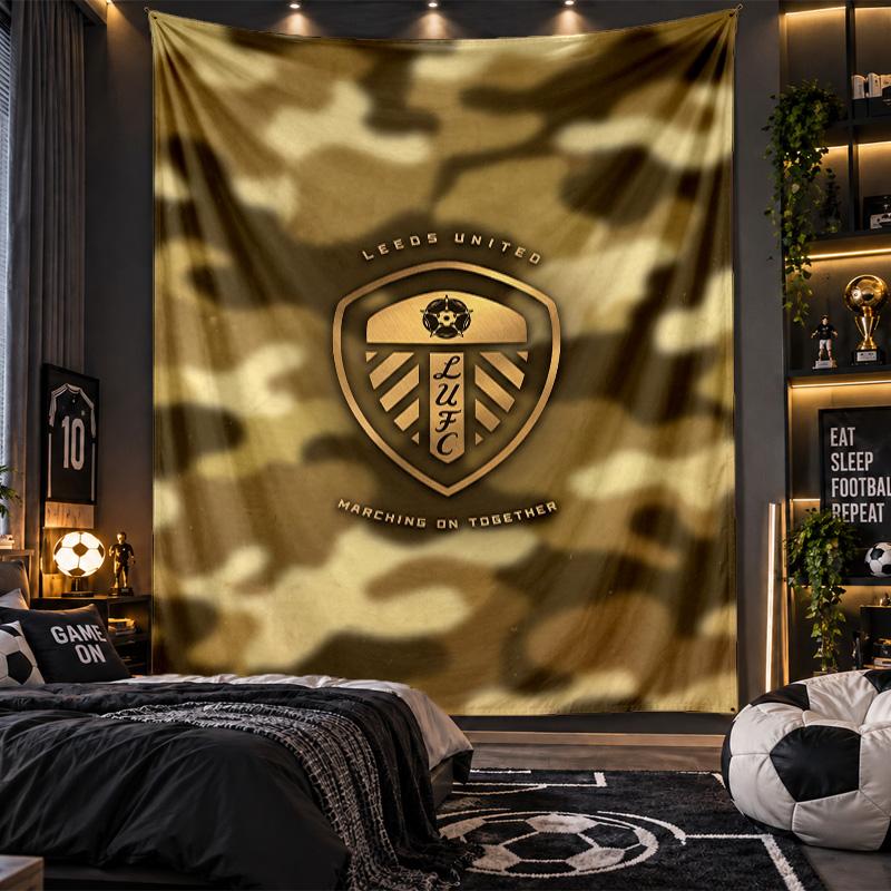 Arazzo da Appendere a Parete Stampa Calcio Leeds United Tessuto per Soggiorno Camera da Letto Decorazione Casa