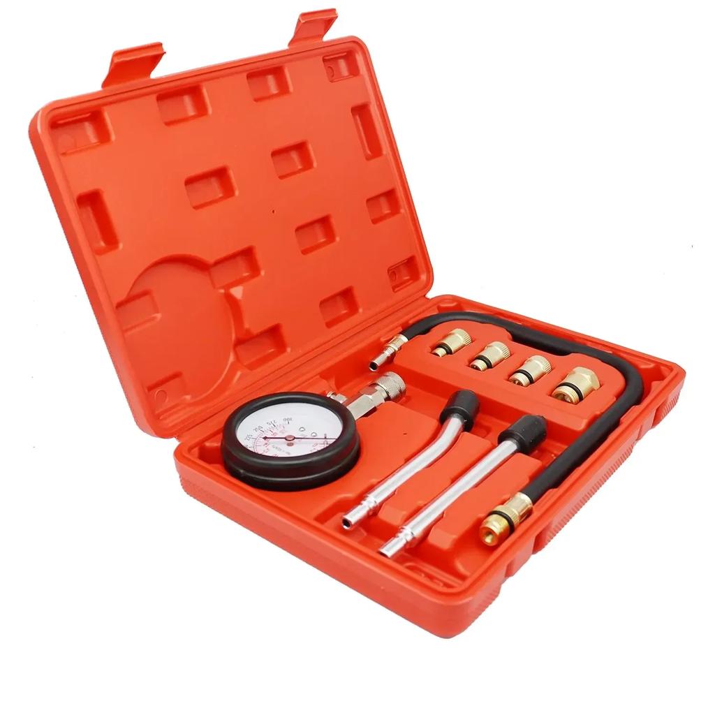 Engine Compression Tester Car Pressure Gauge Tester Meter Auto Petrol Gas Engine Cylinder with M10 M12 M14 M18 Adapter