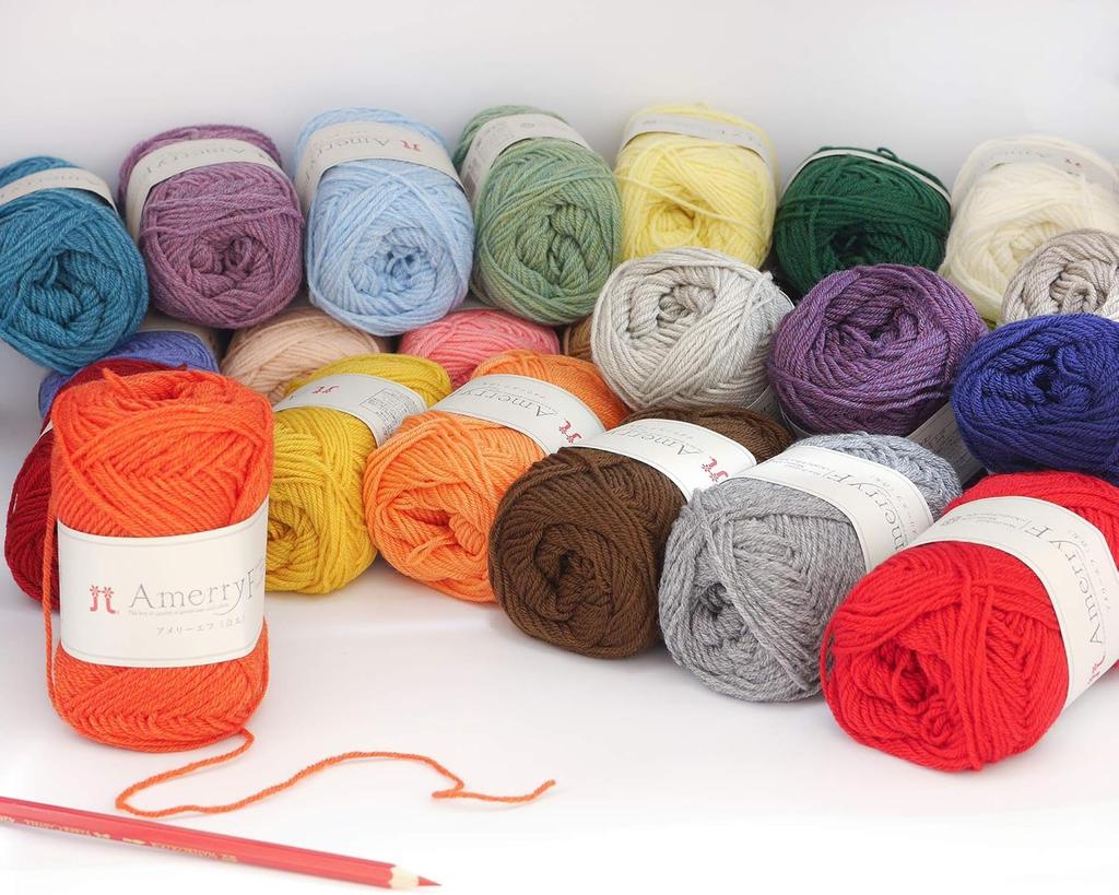 Hamanaka Amelief Medium Thick 2458 Sets Yarn, Col. 524, Black, 30g, Approx. 130m, 5-Ball Set,