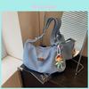 Minimalist Tote Bag For Women With Denim Material And Large Capacity For Daily Use