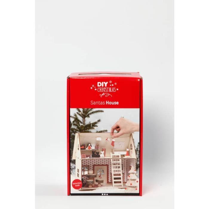 Kit julgubbs hus i trä - Sankt Nikolaus hus - Flerfärgad - Röd - Barn - Unisex