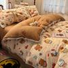 A-Grade Cartoon Cotton Bedding Set for Students - 4-Piece Single Dorm Set with Bed Sheet and Duvet Cover