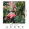 1 Tropical Flamingo Shower Curtain - Vibrant Rainforest Design, Lush Green Leaves and Pink Flamingo Pattern, Durable Curtain