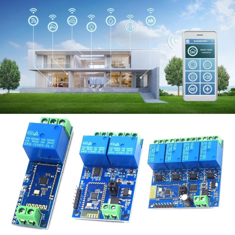 Wireless Relays Module with Indicator Light 1/2/4 Channel APP Remote Control Switches Internet of Things Relays Module