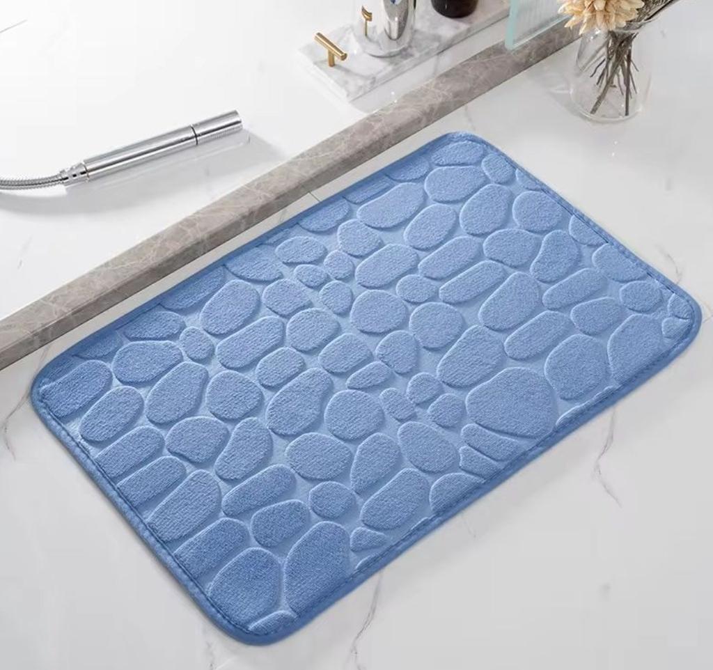 Tappeti Mat Antiscivolo Ciottoli Goffrati Bagno Vasca da Bagno Lato Lavabo Tappetino Pavimento Cabina Doccia Zerbino Memory Foam