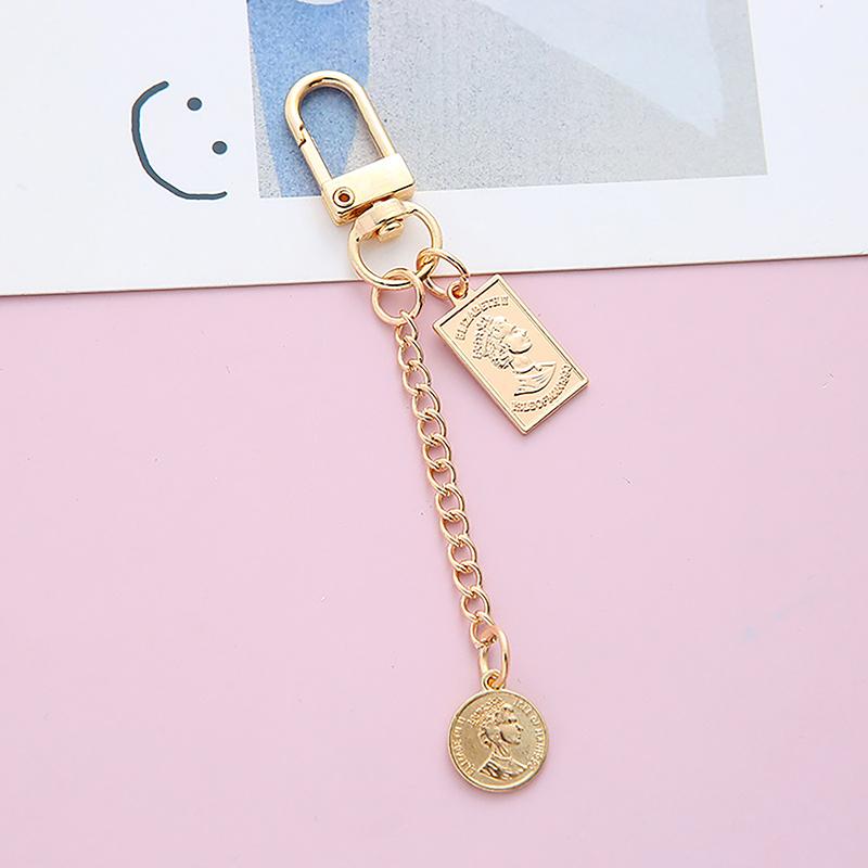 Retro Pearl Keychain Alloy Alphabet Keychain Cute Phone Chain Ornament