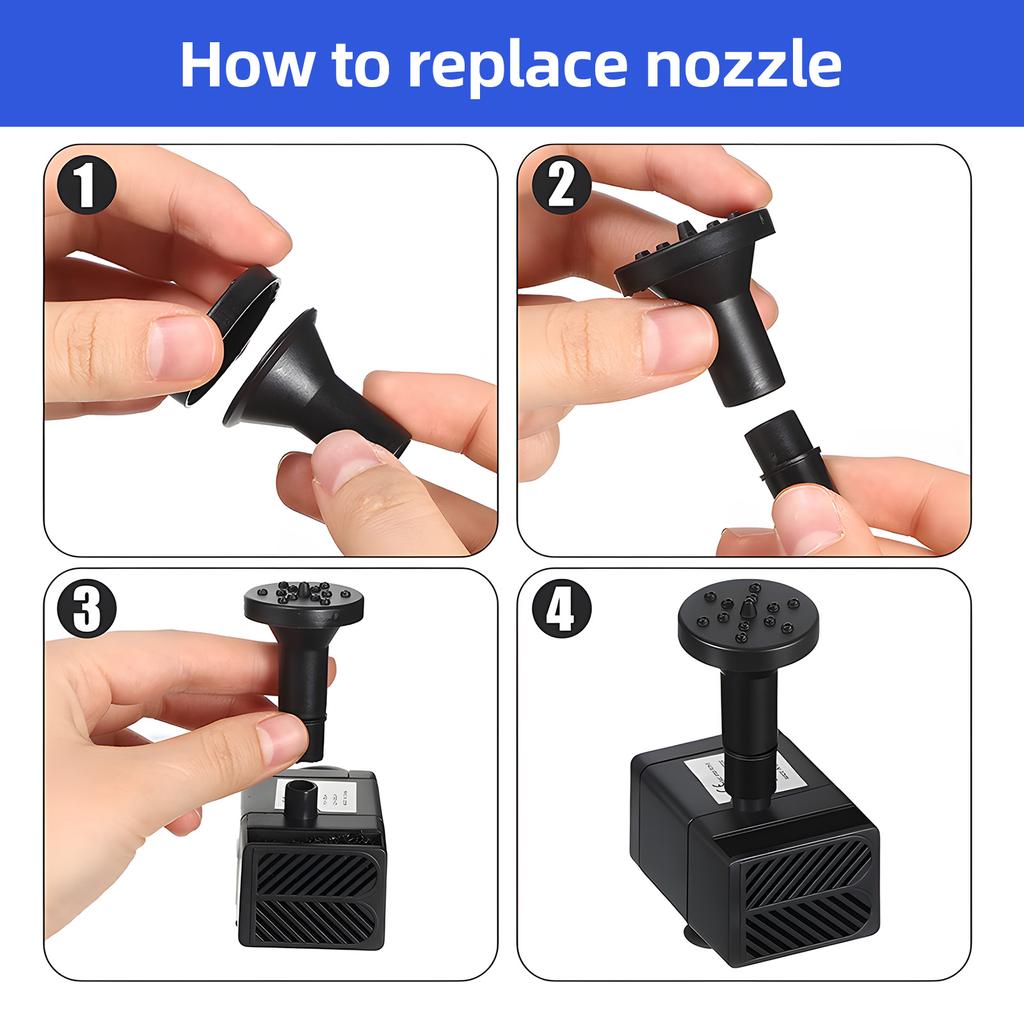 1,5 W Solar-Brunnenpumpe, 160 l/h Durchflussrate, Tauchwasserpumpe mit 8 Düsen, 9,84 Fuß Wasser