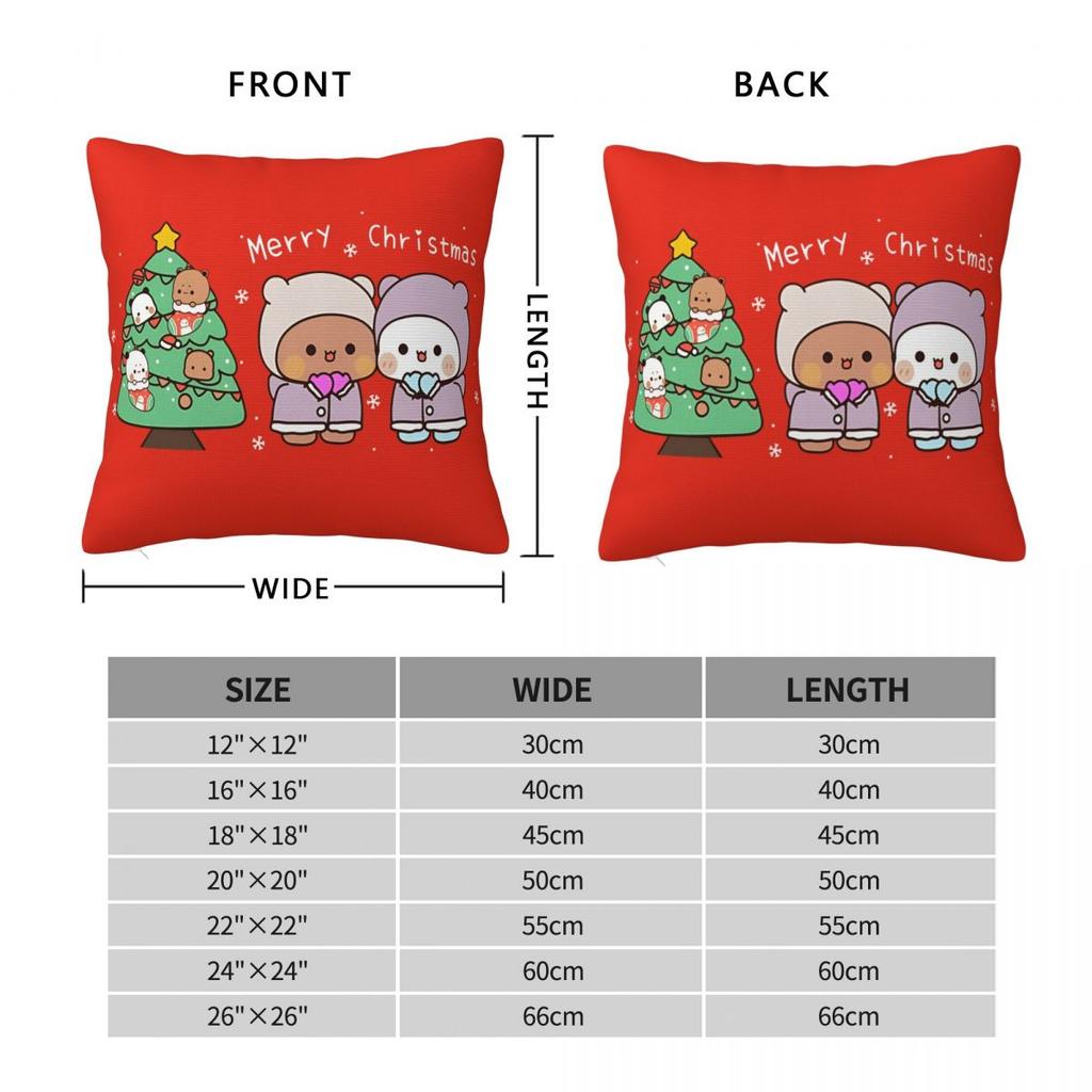 Dudu Bubu Pillow Case Merry Christmas Retro Trendy Pillow Cover Square Graphic Cushion Cover Pillowcases For Home Decoration