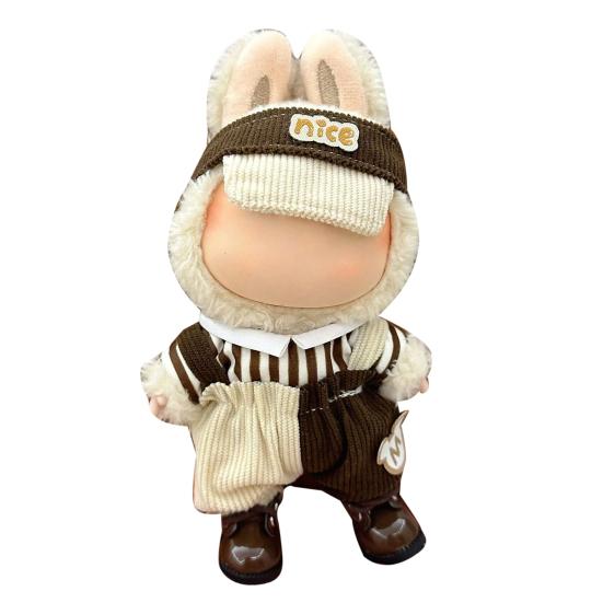 17cm Doll Clothes Set Hat Overalls Doll Outfit Playtime Doll Attire Easy Dressing Fashion Accessories