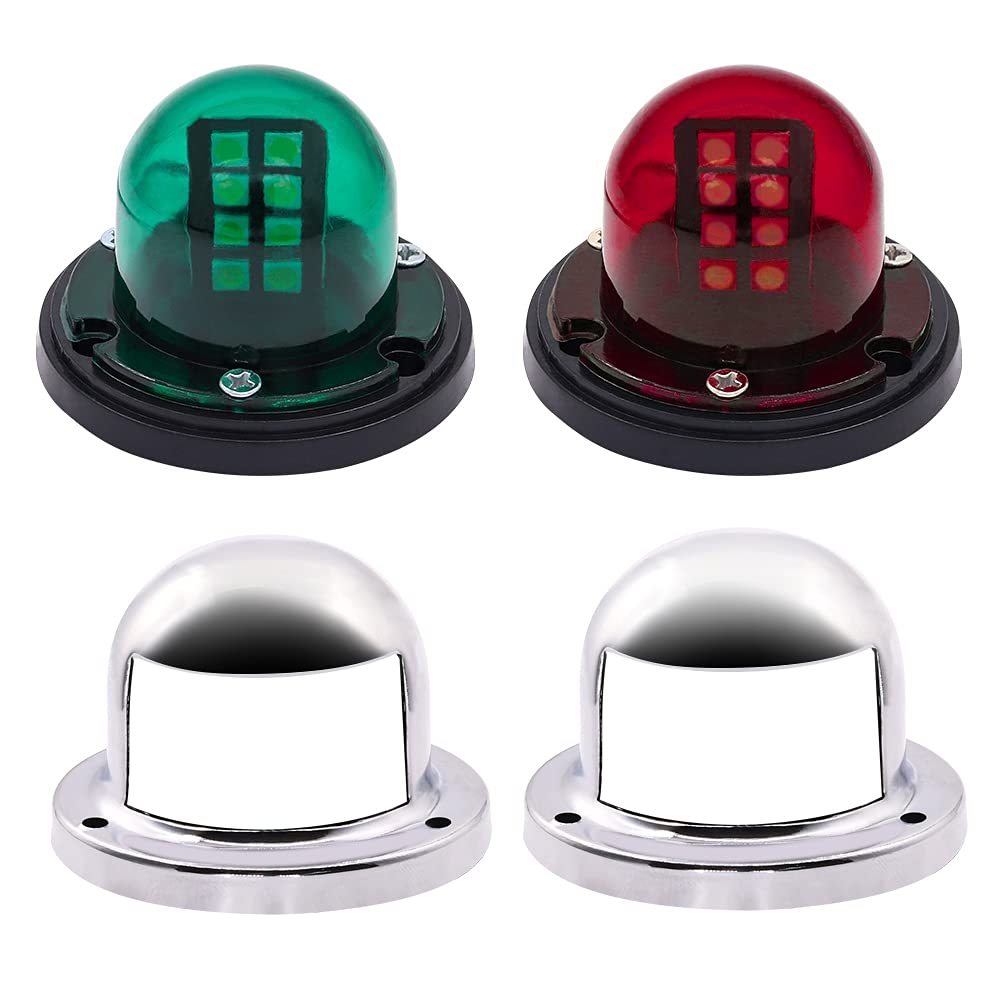 Aoling Navigation Light Navigation Light LED 12V 2NM Red Green Marine Sailing Light Boat Light Bow Light Small and Light Waterproof Corrosion
