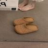 Woven bag head slippers women's summer wear beach soft bottom lazy high value flat bottom Muller cool slippers
