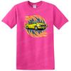Vintage Car Illustration Graphic T Shirt Classic Yellow Car W/ Cool Design Tee