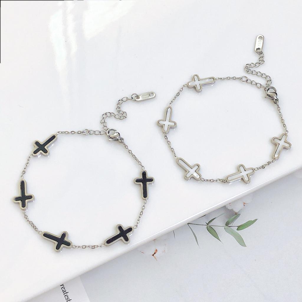 Silver/Gold Stainless Steel Gothic Cross Adjustable Bracelet Classic for Women's Girls' Party Religious Jewelry Daily Wear