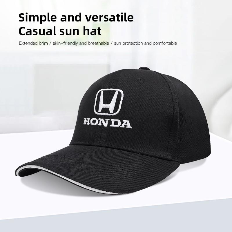 Car Logo Embroidery Baseball Cap Adjustable Casual Sunscreen Hats Sports Caps For Honda Civic Fit Jazz Accord Pilot CRV Odyssey