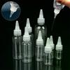 Transparent 3-100ml Empty Dropper Bottle Plastic Refillable Nozzle Dropper With Cap Squeeze Bottle Tattoo Pigment Ink Containers