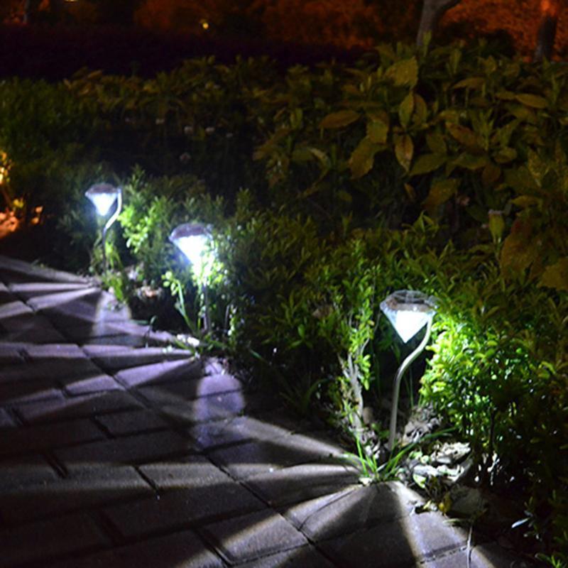 Steel Stainless Outdoor Solar Lawn Lamp Light Waterproof Spotlight Garden Decoractive LED Solar Pathway Yard Lights