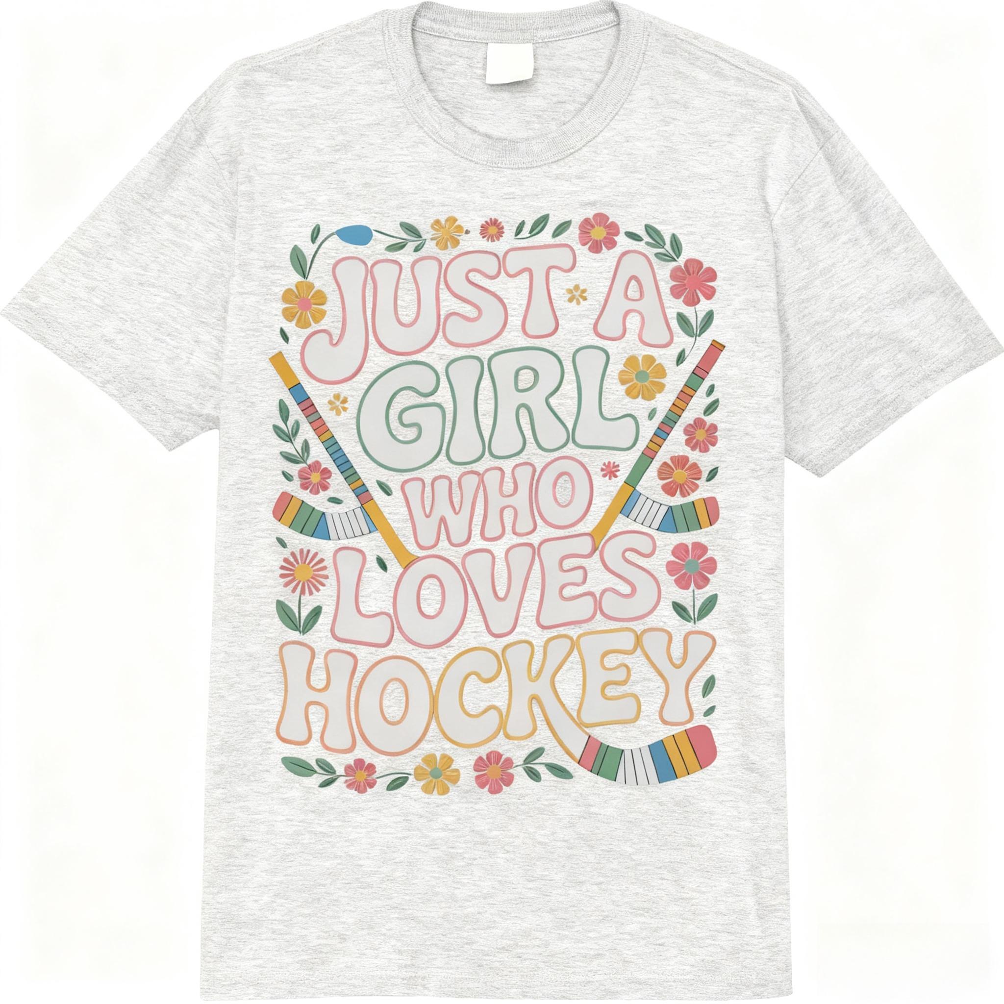 

Just A Girl Who Loves Hockey Proud Female Hockey Players Comfort Colors Adult Heavyweight Unisex Fashion Loose Cotton T-Shirt 4XL