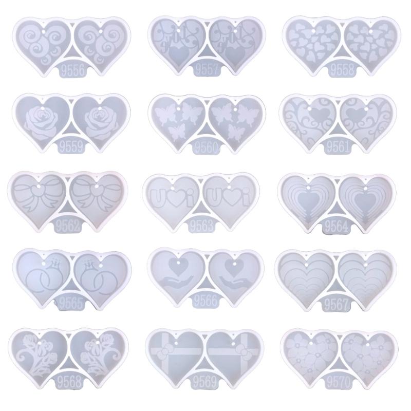 Craft Stunning Earrings Making Mold Butterfly Heart Pendant Silicone Molds Handcrafted Eardrop Moulds for DIY Lover