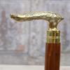 93.98 Cm Walking Stick Wooden and Brass Goldene and White Walking Stick Brass Cane Gift for Grandfather, Father