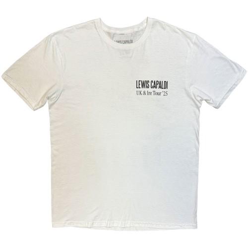 Lewis Capaldi Unisex Adult UK Tour Â´25 Flowers Back Print T-Shirt