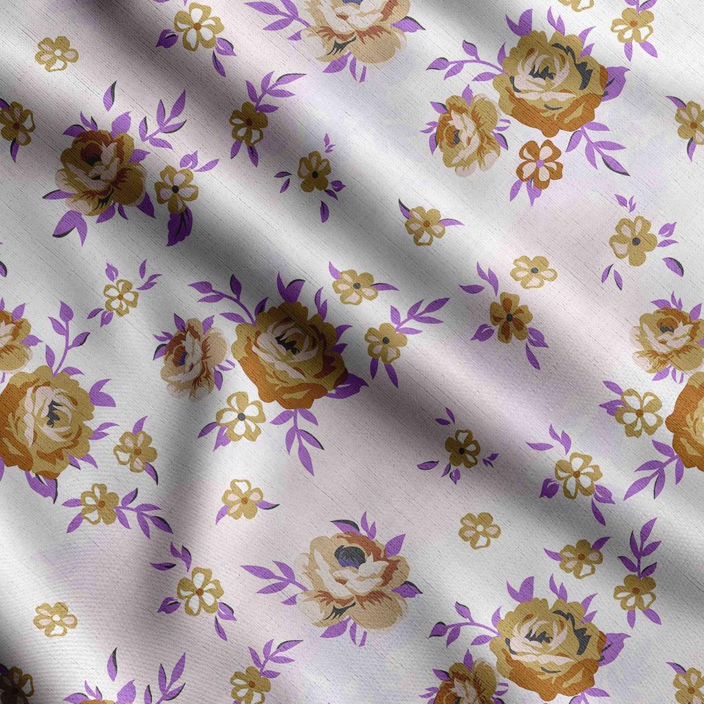 Soimoi Floral Vintage Print Cotton Cambric Quilting Fabric Sold by The Yard 42 Inch Wide Medium Weight Cotton Fabric Sewing Supplies