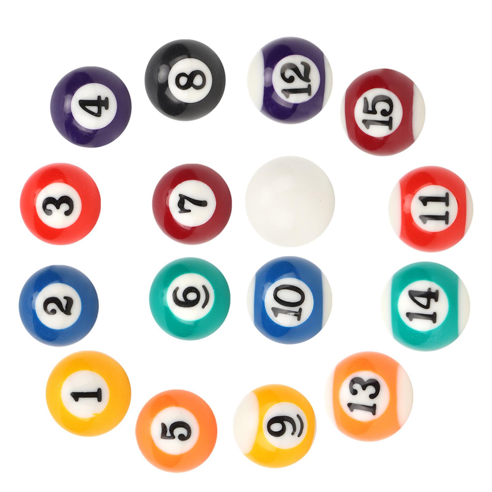 

16PCS Eco‑friendly Resin Mini 2.5CM Children Billiard Ball Toy Pool Table Accesssory
