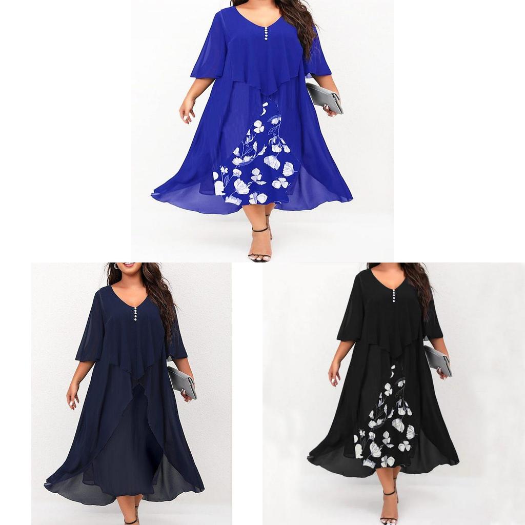 Elegant V Neck Chiffon Dress With Ruffled Skirt For Spring Womens Casual Wear