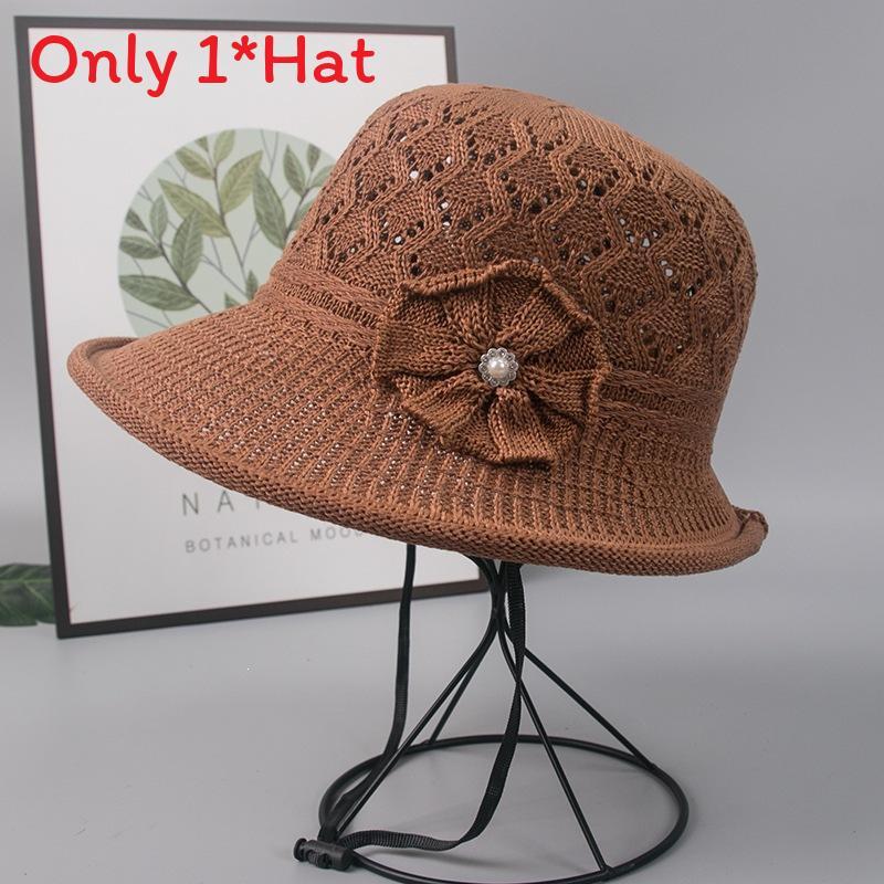 Sun Protection Hat For Women With Embroidered Flower Pattern Outdoor Summer Foldable Breathable Polyester