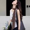 Retro French Polka Dot Silk Scarf - Brown Neckerchief for Women