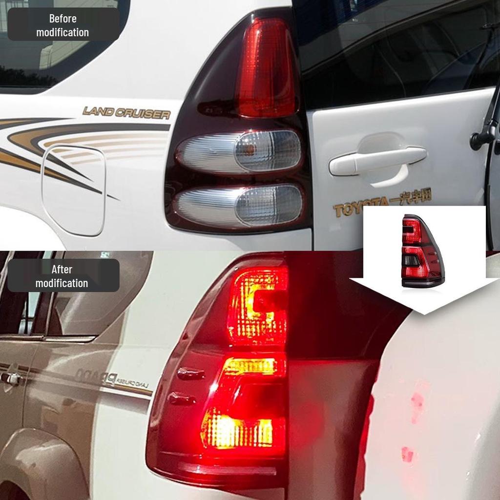 LED Tail Light Assembly with Flowing Turn Signals for 03-09 Toyota Prado