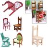 1:12 Dollhouse Miniature Wooden Chair Mini Armchair Rocking Chair High Chair Model Furniture Home Garden Decor Accessories Toys
