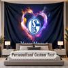 Custom Name Text Tapestry Schalke 04 FC Personalized Polyester Wall Tapestry For Bedroom And Room