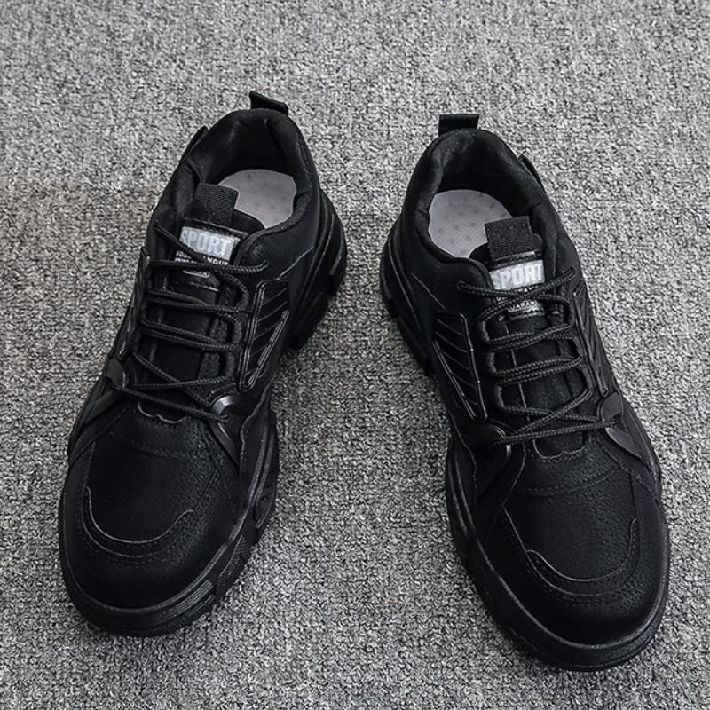 Men's Sneakers Waterproof Work Boots Workwear Shoes Thick Soled Plush Cold Resistant Lace Up Anti Slip Cotton Shoes