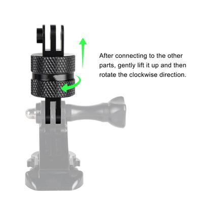 Braț de extensie pentru suport vertical din aluminiu, rotație de 360 de grade, montare pentru cameră Adaptor vertical pentru trepied pivotant din metal pentru Gopro