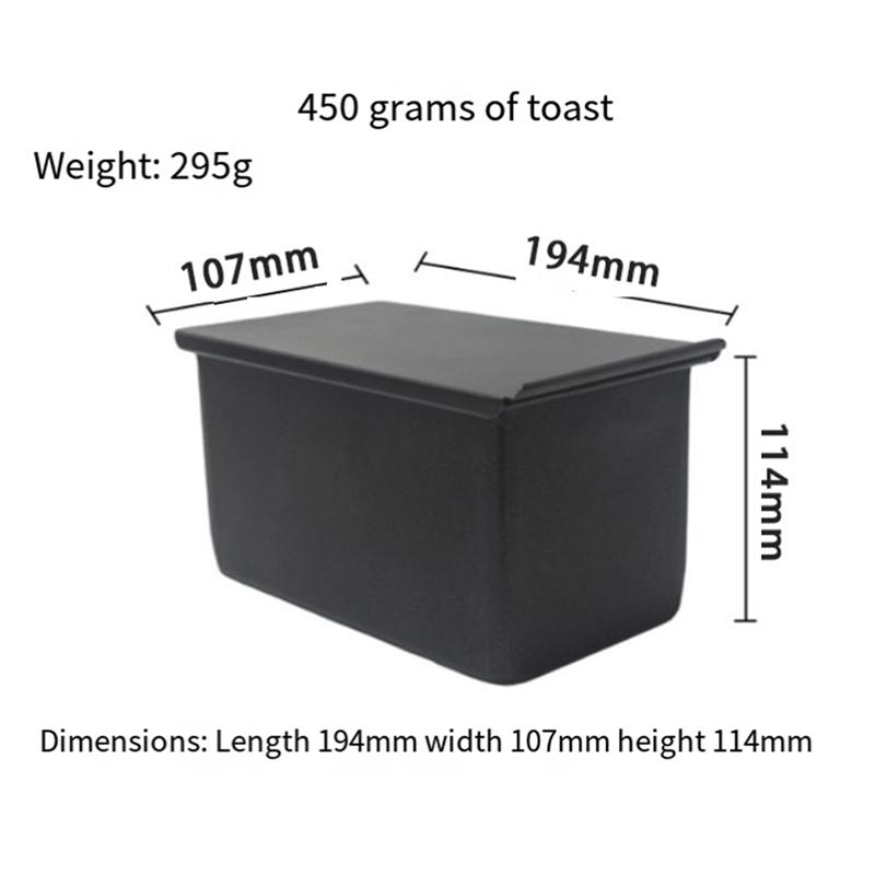 Loaf Pan Flat Toast Box Non- Stick Bread Toast Mold With Cover Lid Stainless Steel Bakeware For Kitchen Baking, 450G Durable
