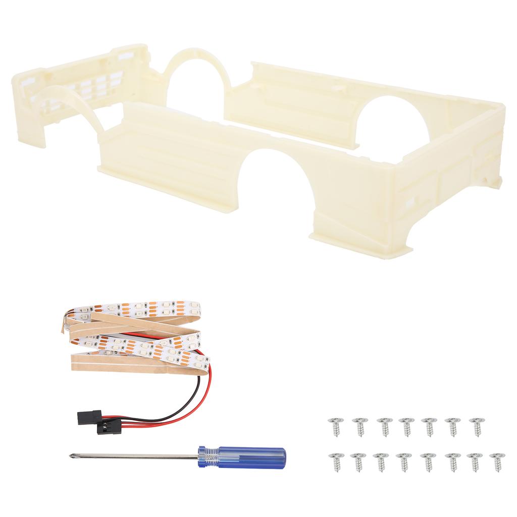 RC Kit Large Surrounding Cover LED Light Modification Kits for WPL D12 RC Truck Creamy White