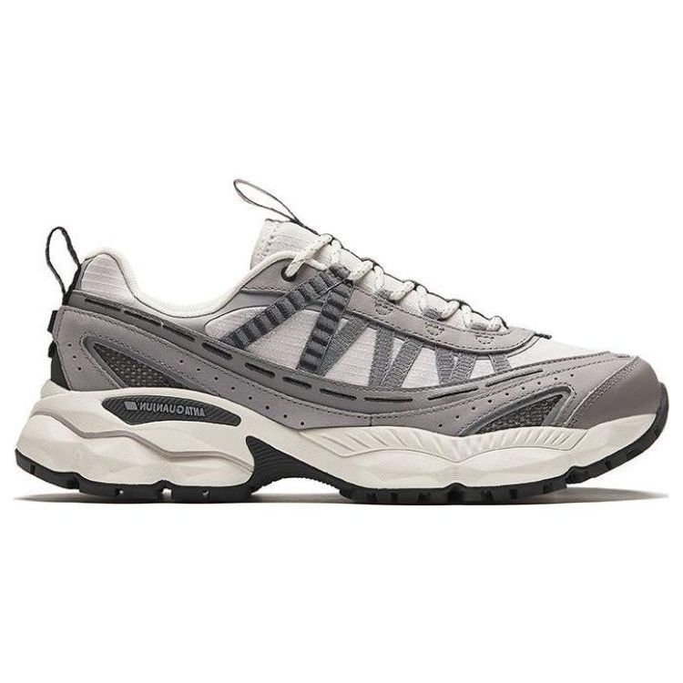 ANTA Men's Xingfeng Retro Chunky Dad Shoes Off White Cool Grey Dark Grey 112418802A-5