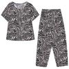 Women's Summer Printed 2-Piece Outfit, Plus Size Casual Short Sleeve Top & Pants Set (XL-5XL)