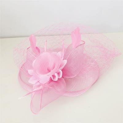 Bride Headdress Vintage Style Fascinator Hat Feather Mesh Sweet Bow Veil Hat Exquisite Elegant Fancy Flower Headband Tea Party
