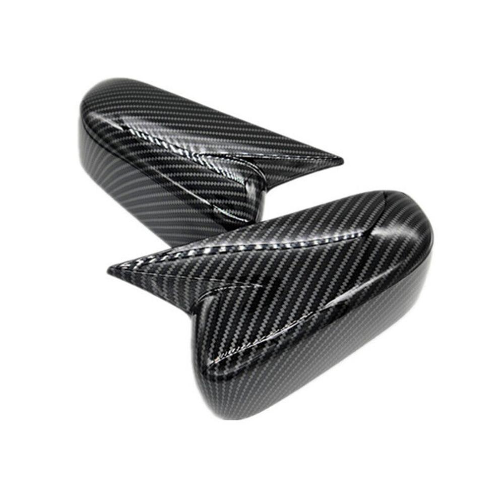 Pair Carbon Fiber Black Rearview Mirror Cover Cap For Honda Accord 7th 2003-2007